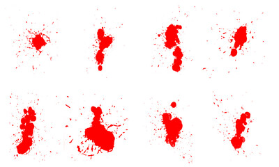 Set of red splatter brushes for art design