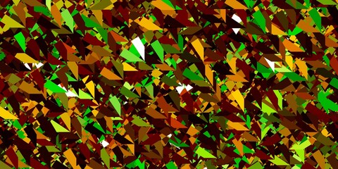 Dark Green, Yellow vector backdrop with triangles, lines.