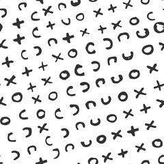 Geometric lines chekered abstract decorative vector background. Vector mosaic tiles seamless pattern with deep blue color background and geometrical ornament. Vector eps illustration.