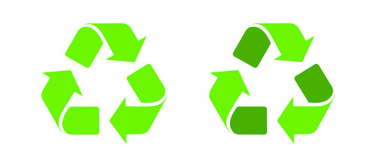 Obraz premium Recycle or reuse icons set. Green rotation arrow sign.