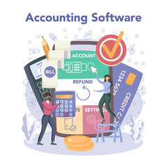 Accountant office manager. Professional bookkeeper. Concept of the tax