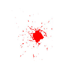 Fototapeta na wymiar Red splatter brush for art design on white backdrop