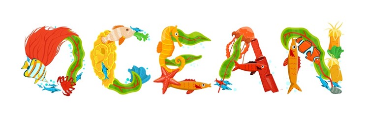 Obraz premium Creative ocean lettering