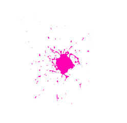 Obraz na płótnie Canvas Abstract pink paint splatter brush on white backdrop