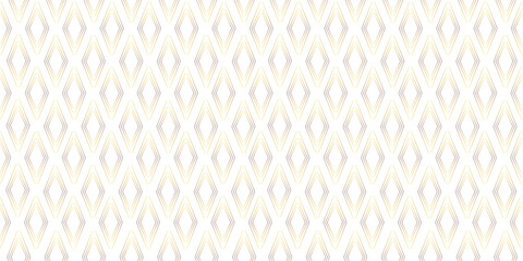 Luxury geometric pattern for abstract package. White and gold line seamless geometric trendy design for luxurious label background.  Modern golden diamond shape art deco vector repeat tile wrapping pa