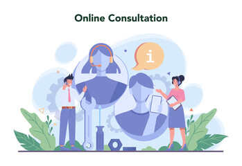 Call center or technical support concept. Idea of customer service.