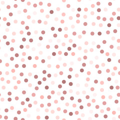 Glitter seamless texture. Actual pink particles. Endless pattern made of sparkling circles. Delicate