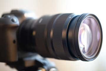 Fototapeta na wymiar Close up lens of a professional lens for a digital camera.