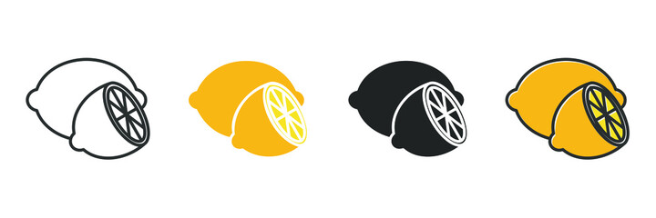 Garden fresh lemon icon. lemon fruits healthy lifestyle symbol template for graphic and web design collection logo vector illustration