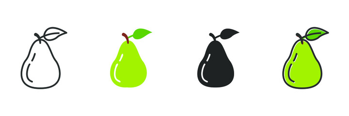 Garden fresh pear icon. pear fruits healthy lifestyle symbol template for graphic and web design collection logo vector illustration