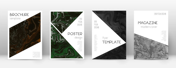 Abstract cover. Positive design template. Suminagashi marble triangle poster. Positive trendy abstra