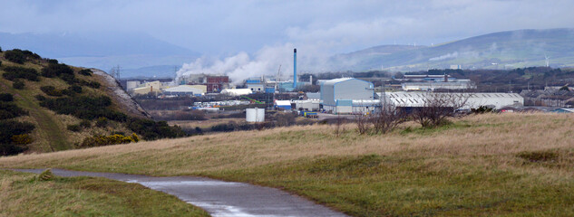 industry on the way out of Barrow-in-Furness, England, UK