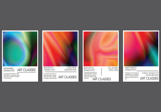 Flyer Layout with Bright Holographic Gradient Picture