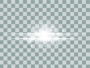 Abstract glowing lines on transparent background. Lines with glow light effect. Lens flare light effect.