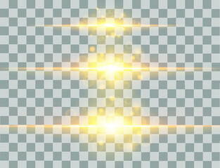 Abstract lines with glow light effect on transparent background. Special lens flash light effect.