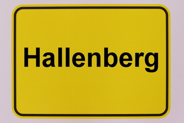 Illustration eines Stadteingangsschildes der Stadt Hallenberg