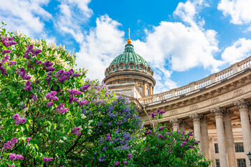 Obraz premium Kazan (Kazansky) cathedral in spring, Saint Petersburg, Russia