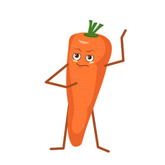 Cute carrot character with face and emotions
