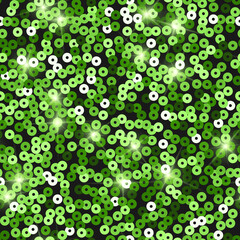Glitter seamless texture. Admirable green particles. Endless pattern made of sparkling sequins. Bewi