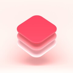 App icon 3D illustration on pastel abstract background. minimal concept. 3D Rendering with soft shadow