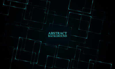 Abstract blue neon circles background.