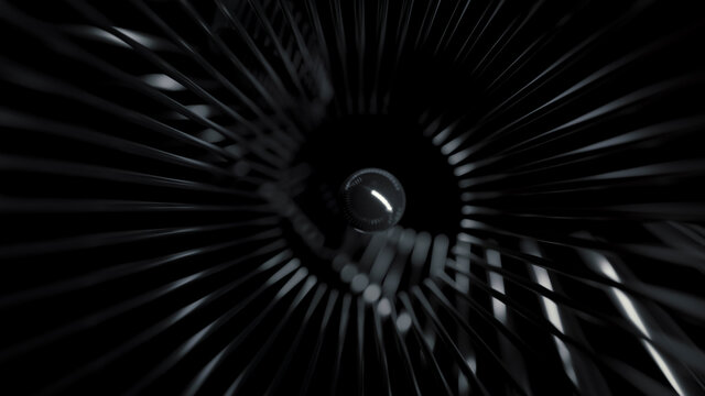 Dark abstract background. Core, center, essence, point, concept. Computer generated image, render.