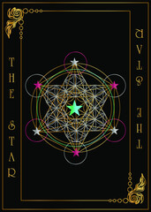 the illustration - card for tarot - The Star Card.