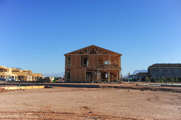 Wooden home under construction
