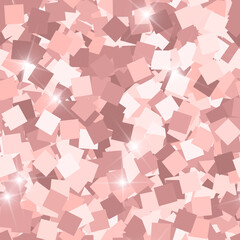 Glitter seamless texture. Adorable pink particles. Endless pattern made of sparkling squares. Cute a
