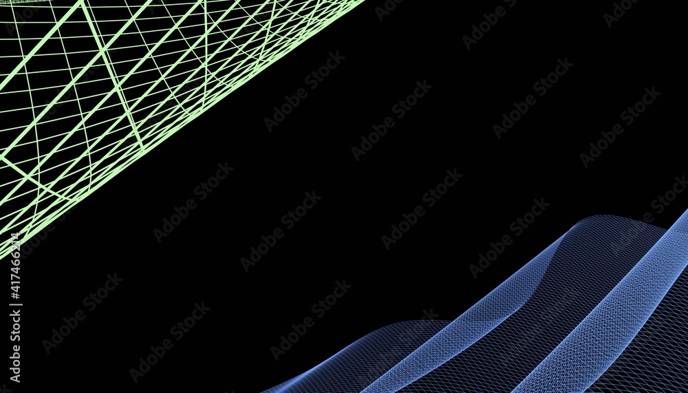 Poster abstract 3d mesh wave background. futuristic technology style. elegant background for business prese