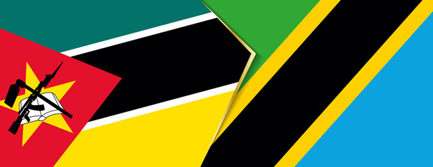 Mozambique and Tanzania flags, two vector flags.
