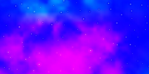 Fototapeta na wymiar Dark Pink, Blue vector layout with bright stars.