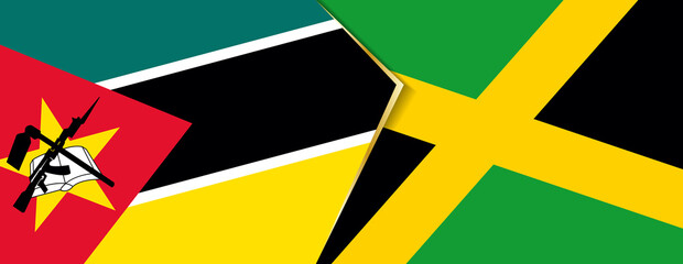 Mozambique and Jamaica flags, two vector flags.