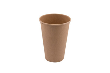 recycled paper - carton cup isolated on white background 