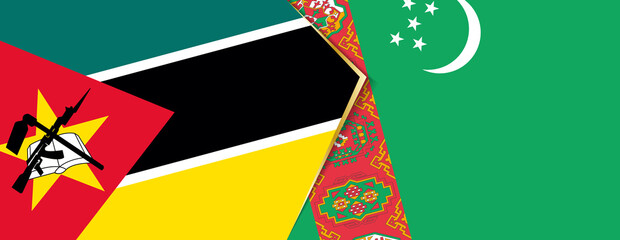 Mozambique and Turkmenistan flags, two vector flags.