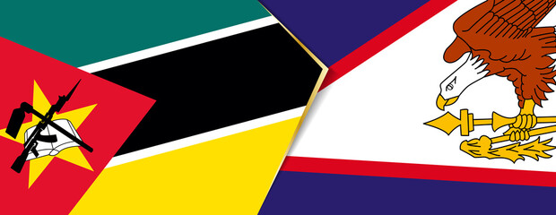 Mozambique and American Samoa flags, two vector flags.