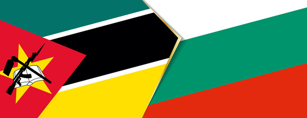 Mozambique and Bulgaria flags, two vector flags.