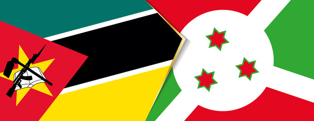 Mozambique and Burundi flags, two vector flags.