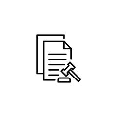 Legal documents icon. Court files, legal evidence symbol. Can be used for topics like auction, sentence, court etc.