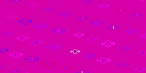 Dark Purple, Pink vector template with businesswoman signs.