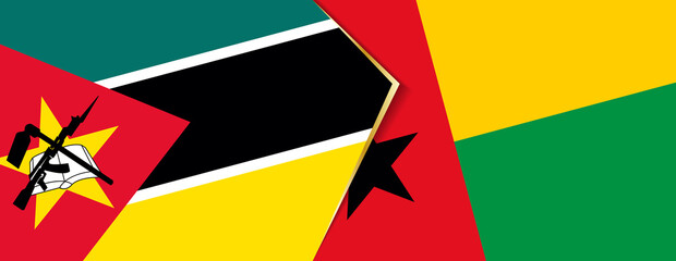 Mozambique and Guinea-Bissau flags, two vector flags.