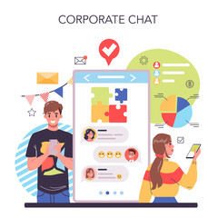 Corporate culture online service or platform. Corporate relations