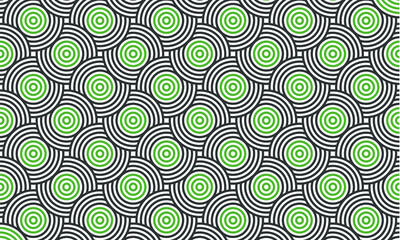 Seamless Geometric illusion Pattern with green and black color