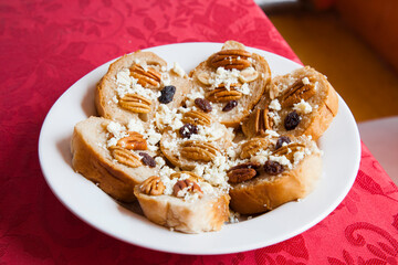Capirotada. Traditional mexican dish eaten during the Lenten period