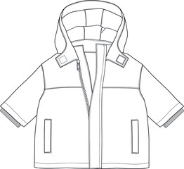 coat sketch design for baby in vector