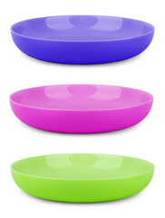 empty round plate isolated on a white background