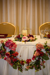 Traditional wedding reception table decorations