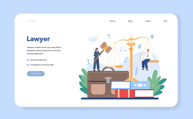 Professional lawyer web banner or landing page. Punishment and judgement.