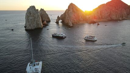 Mexico Cabo San Lucas Arc view sunset footage