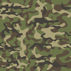 Camouflage military pattern seamless vector background. Fashionable design